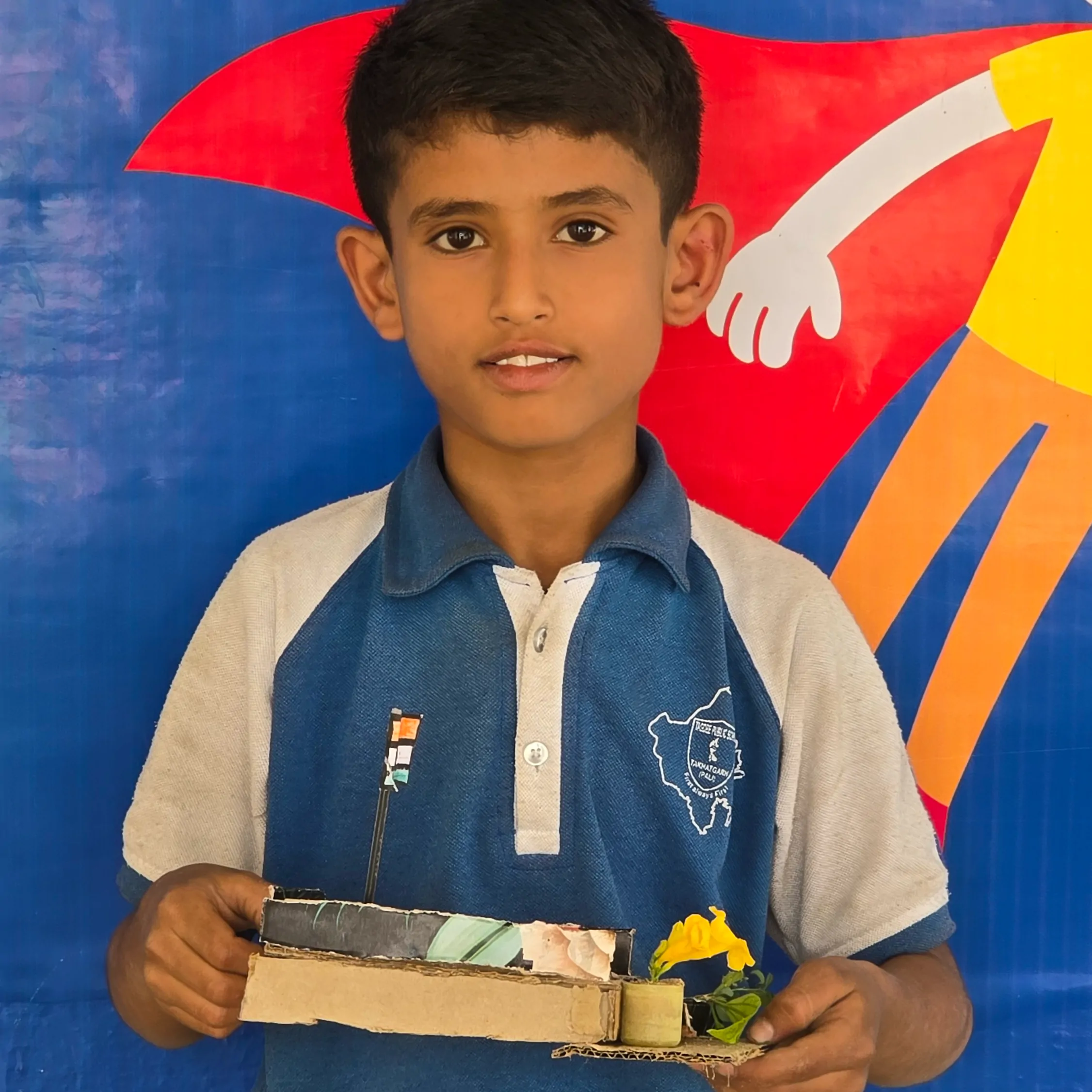 Student with project