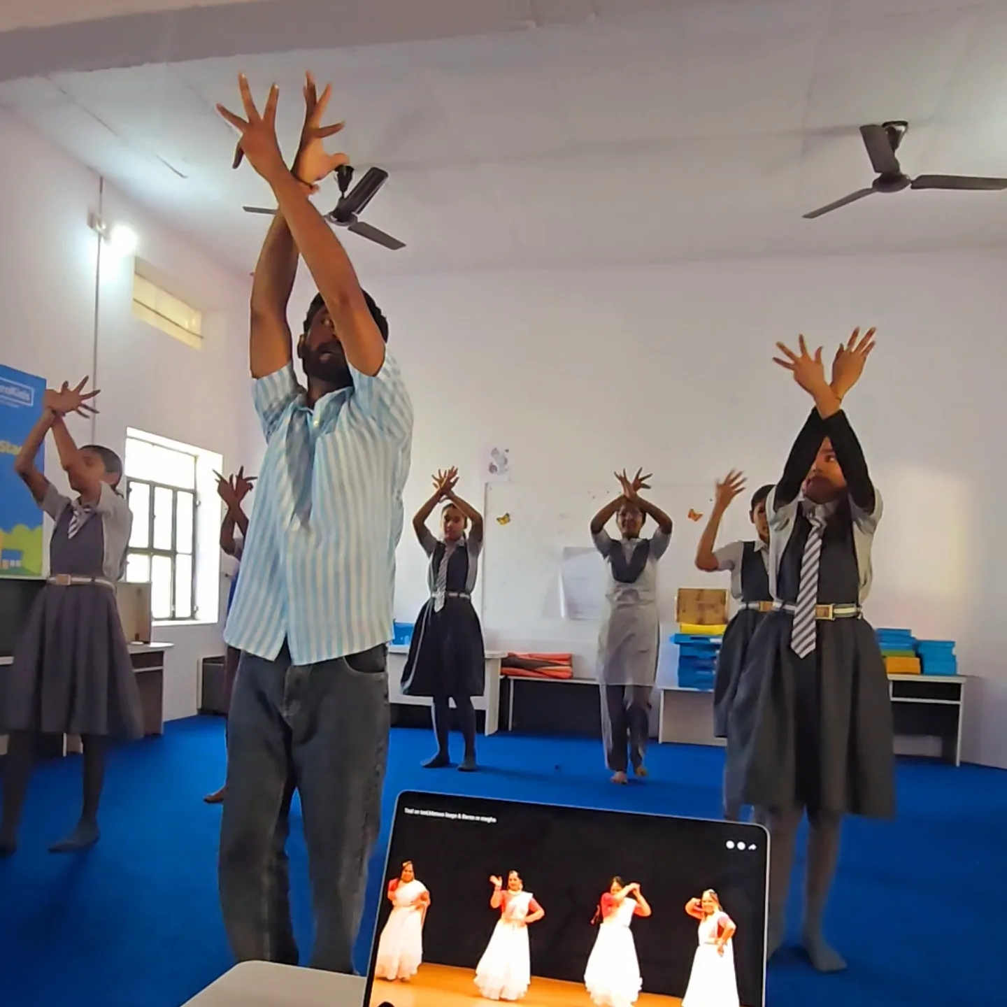 Dance class in session